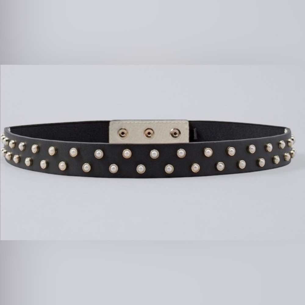 White House Black Market Faux Pearl Elastic Belt - Size Small